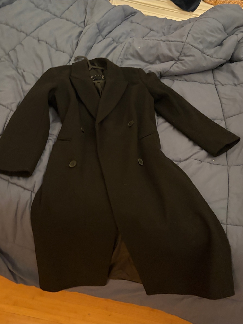 ASOS Black Double-Breasted Trench Coat